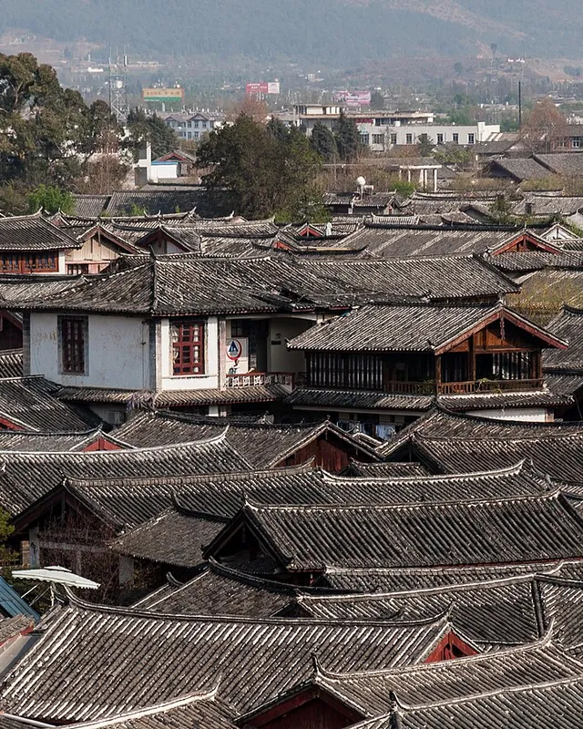 Tiled rooftops of the old town of Lijiang, Yunnan