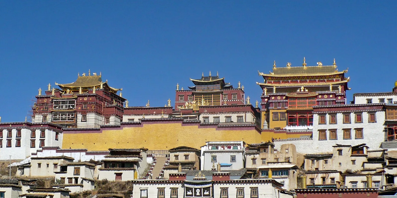 Songzanlin Monastery and the surrounding highland landscape near Shangri-La